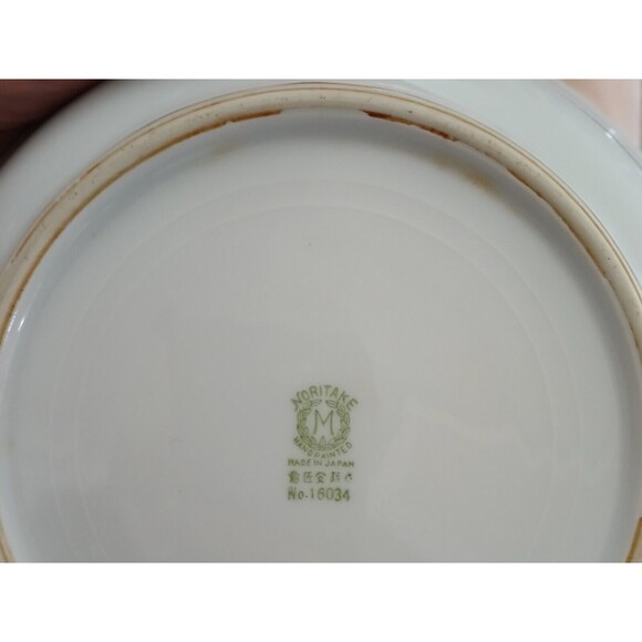 Noritake Japan Hand Painted Embossed Gold Japanese Gravy Boat-Bowl-Salt & Pepper - Picture 8 of 16